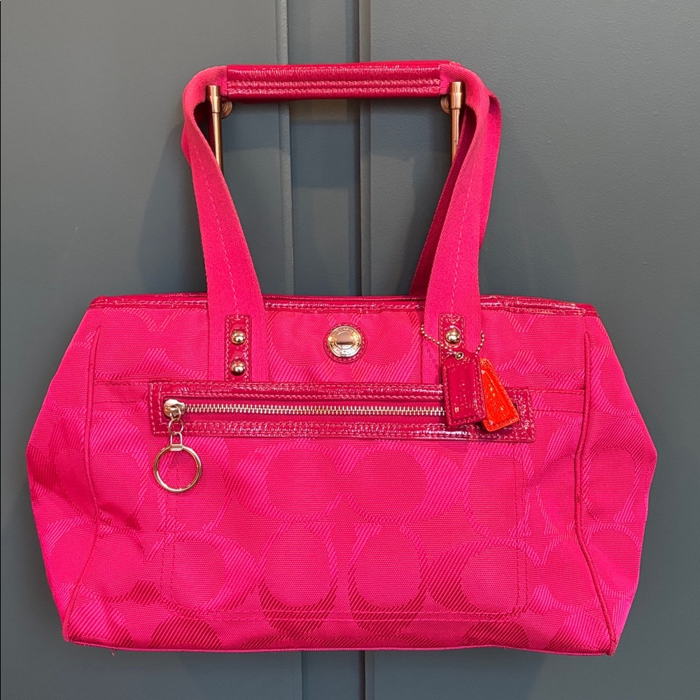 Coach Pink Canvas Signature Daisy Tote Bag F14876